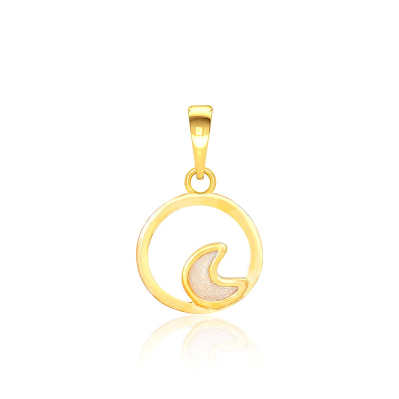 Kids Cute Glittery Moon Gold Pendant