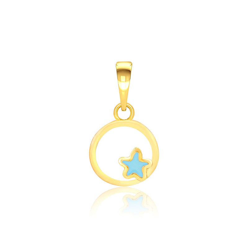 Kids Mini Blue Star Gold Pendant