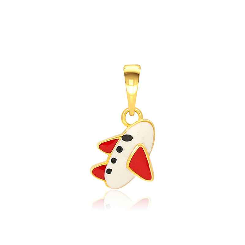 Kids Cute Aeroplane Gold Pendant