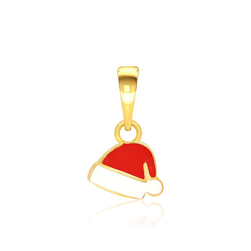 Kids Cute Santa Claus Cap Gold Pendant