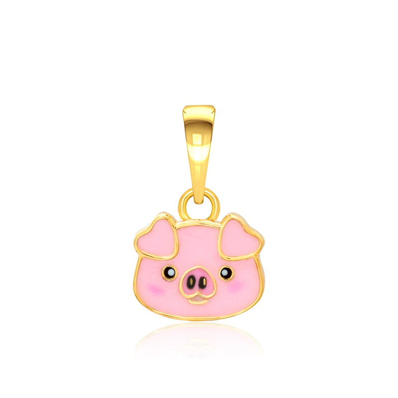 Kids Cute Pig Gold Pendant