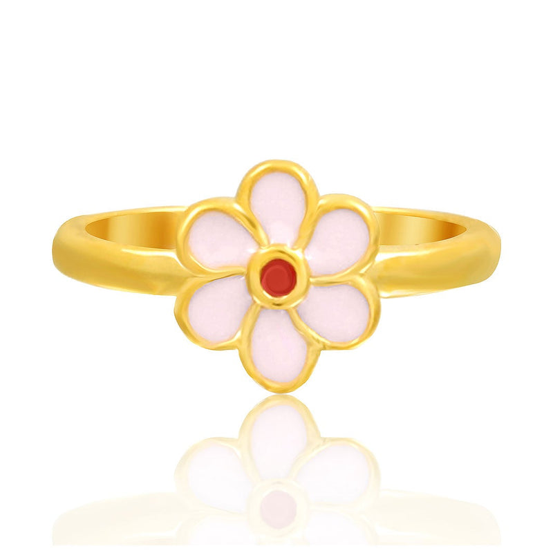 Pink Flower Kids Gold Ring