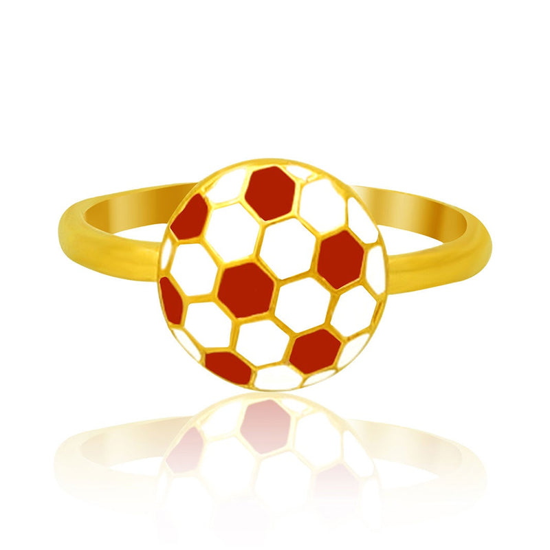 Red Football Kids Gold Ring