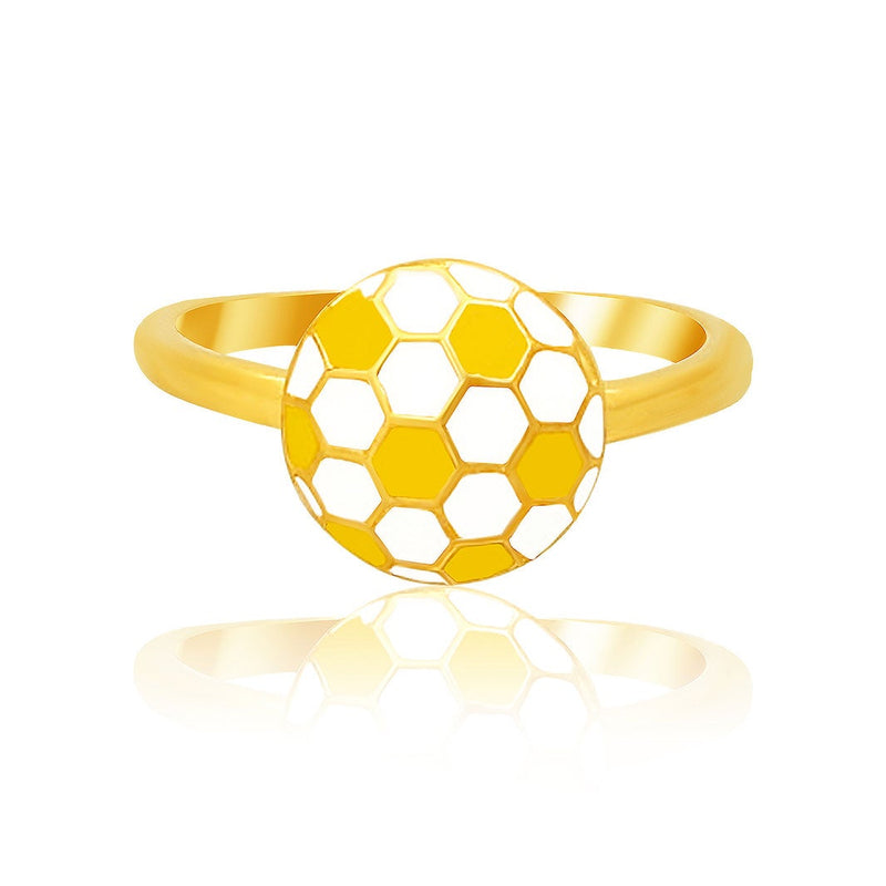 Orange Football Kids Gold Ring