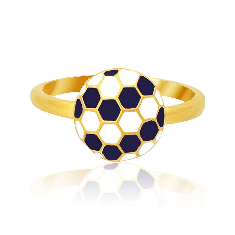 Blue Football Kids Gold Ring