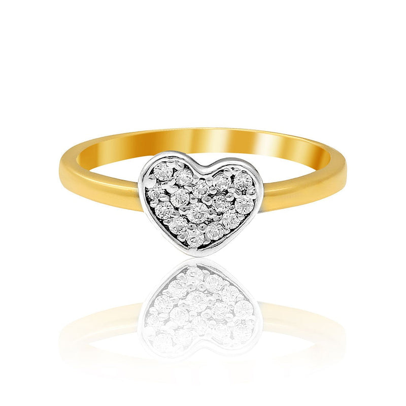 Studded Heart Kids Gold Ring