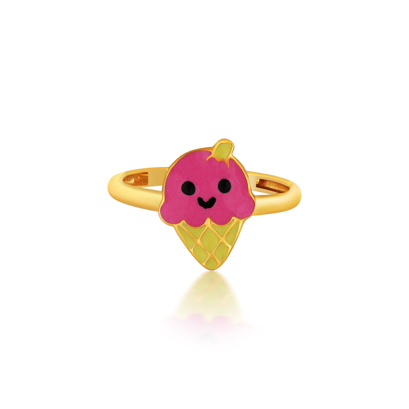 Cute Cupcake Kids Gold Ring