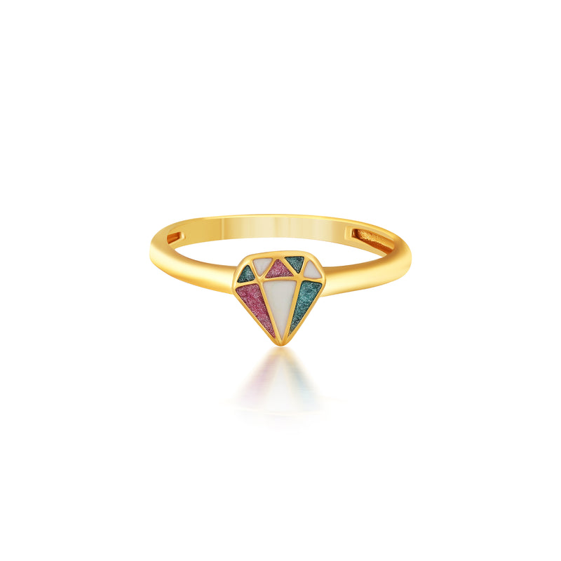 Cute Multicoloured Charm Kids Gold Ring