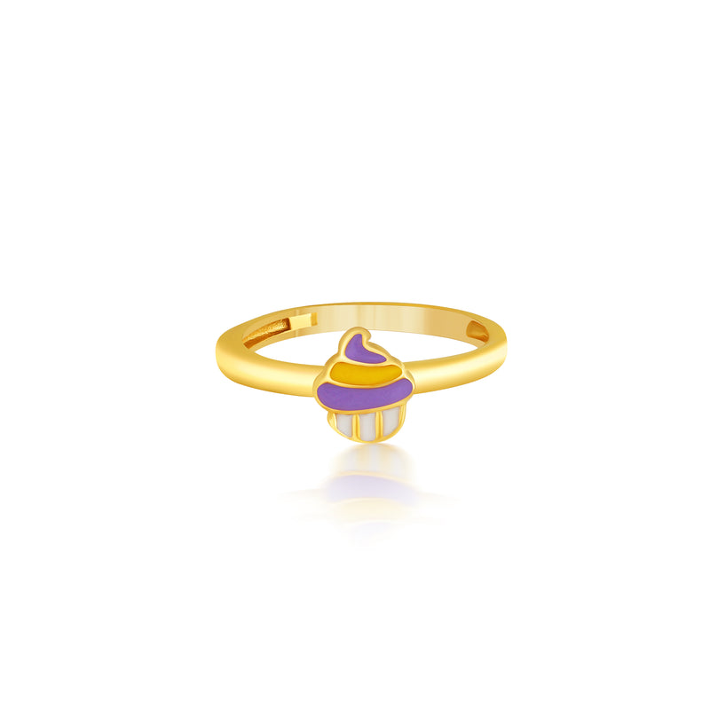 Cute Multicoloured Cupcake Kids Gold Ring