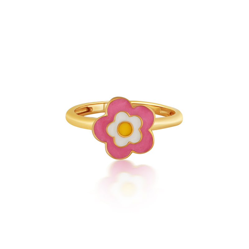 Cute Flower Kids Gold Ring