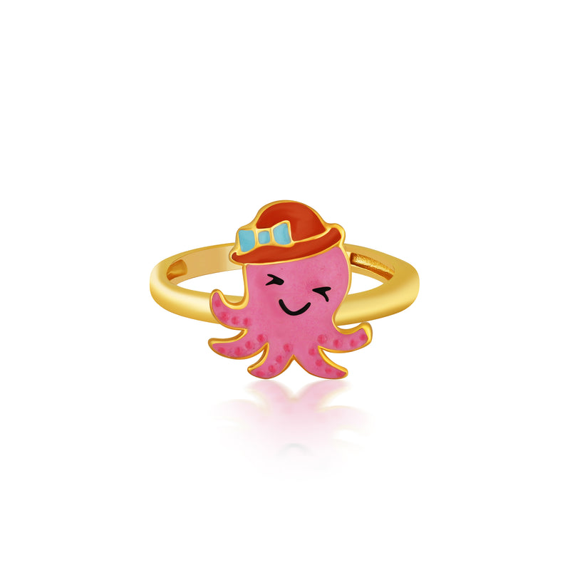 Cute Octopus Kids Gold Ring