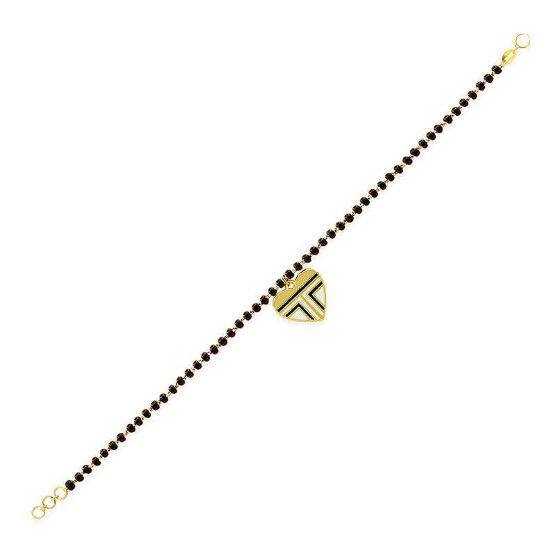 Golden Heart Mangalsutra Bracelet