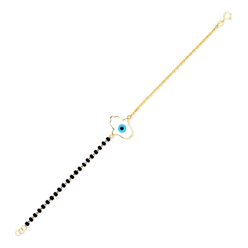 White Helping Hand/Hamsa Evil Eye Mangalsutra Bracelet