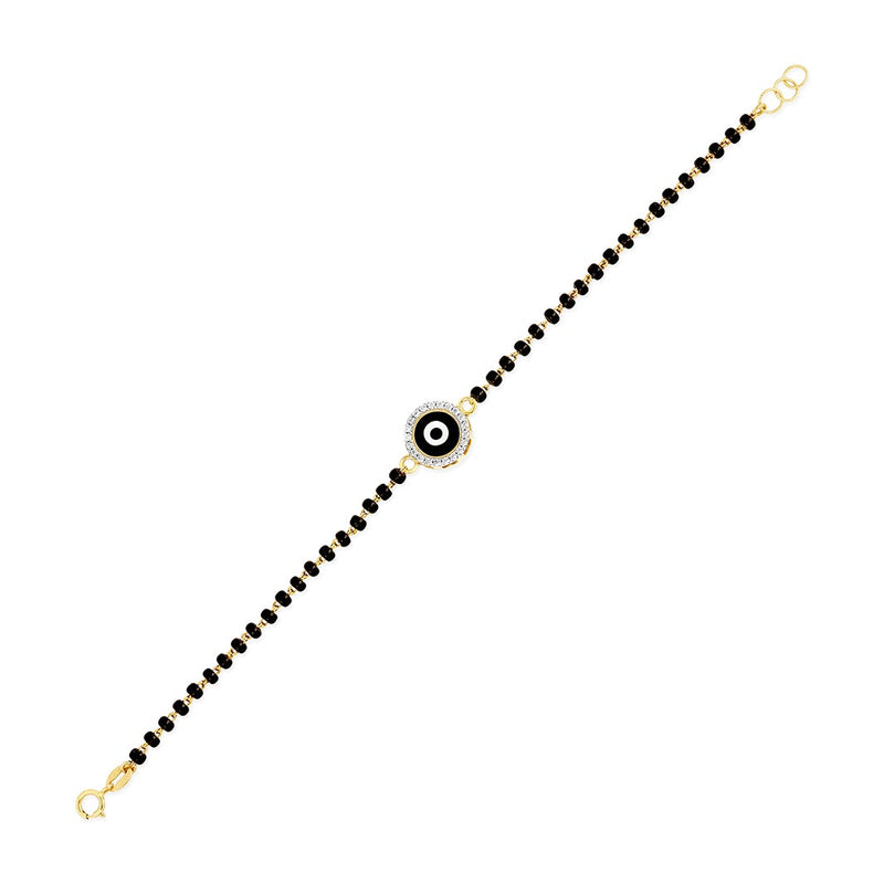 Black Circle-shaped Evil Eye Mangalsutra Bracelet