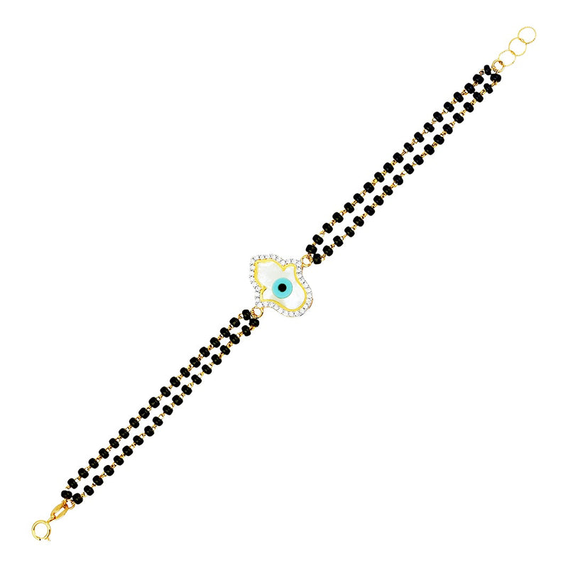 Pretty Helping Hand/Hamsa Evil Eye Mangalsutra Bracelet