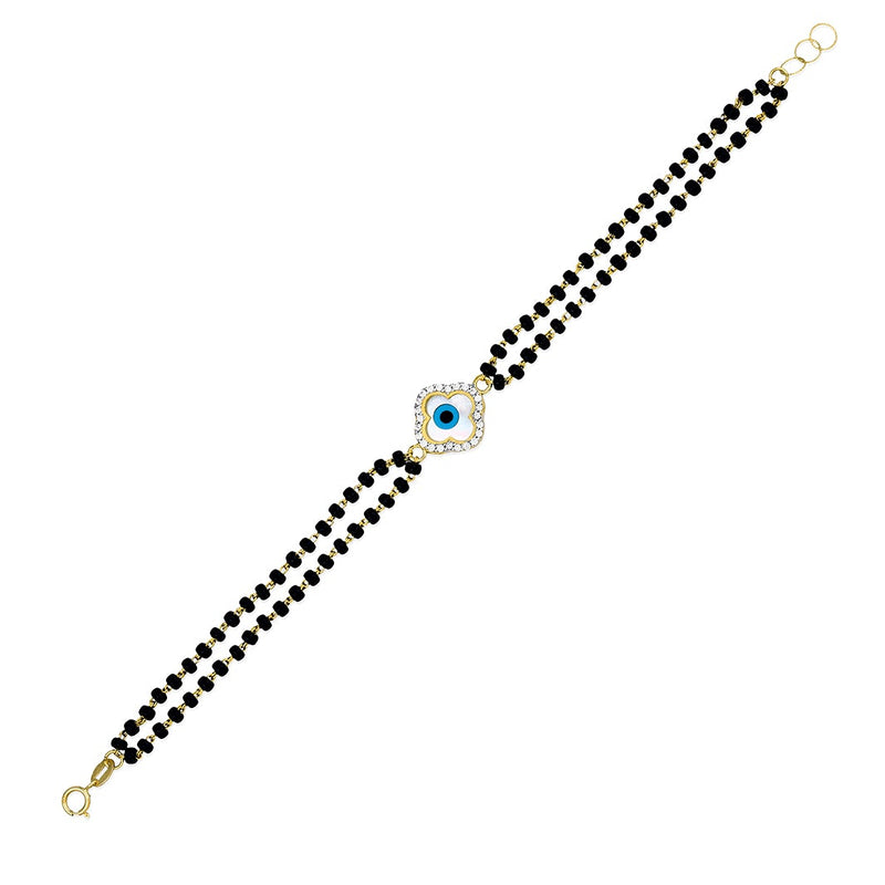 Pretty Flower-shaped Evil Eye Mangalsutra Bracelet