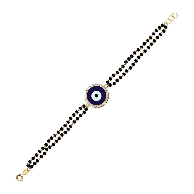 Dark Blue Circle-shaped Evil Eye Mangalsutra Bracelet