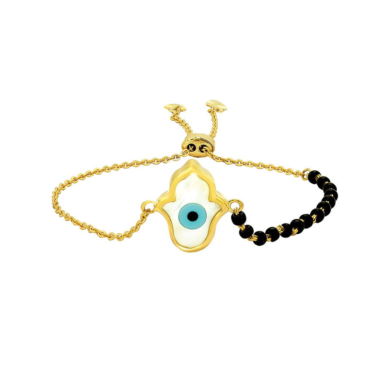 Helping Hand/Hamsa Evil Eye Adjustable Mangalsutra Bracelet