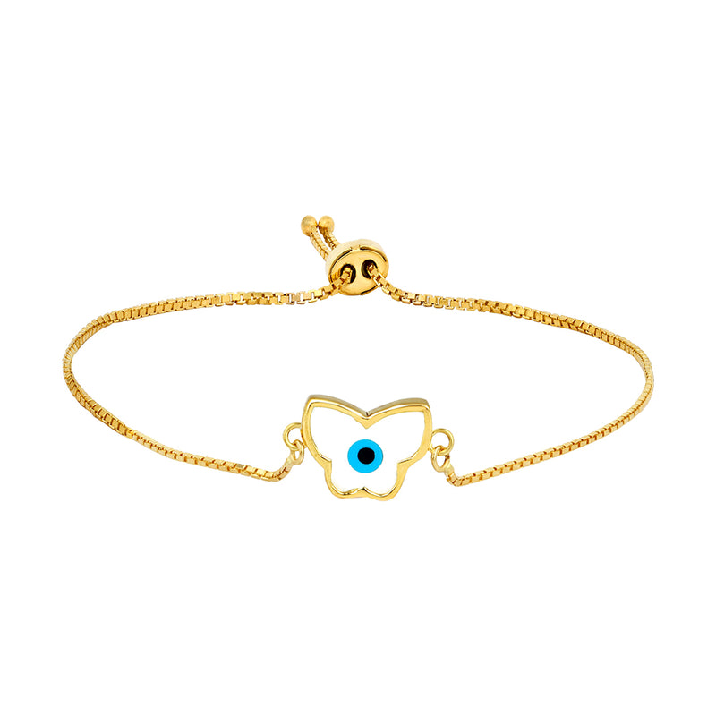 Youngster Bracelet with a Cute Butterfly-shaped Evil Eye