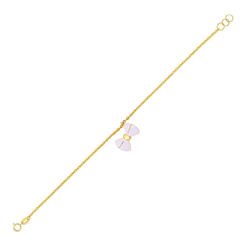 Elegant Youngster Bracelet with a Purple Bow Charm