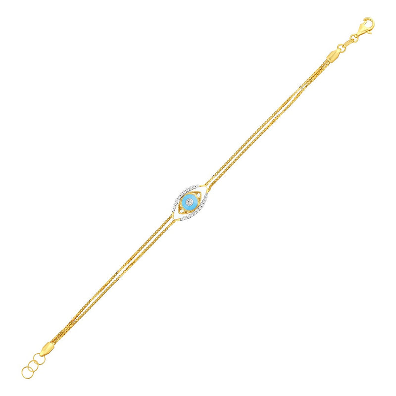 Elegant Youngster Bracelet with a Light Blue Evil Eye Charm