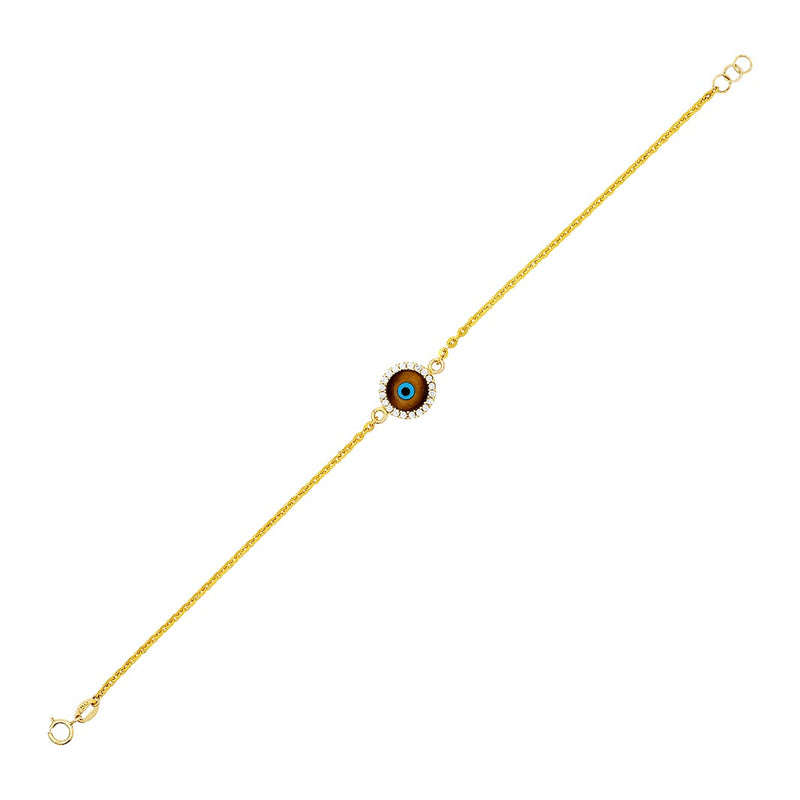 Elegant Youngster Bracelet with a Brown Evil Eye Charm