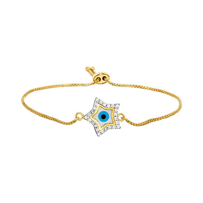 Pretty Youngster Bracelet with a Star-shaped Evil Eye Charm