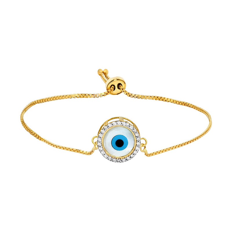 Youngster Bracelet with a White Circle-shaped Evil Eye Charm