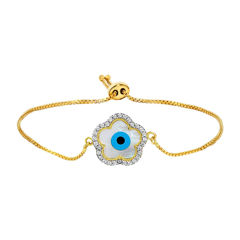 Youngster Bracelet with a Pretty Flower-shaped Evil Eye