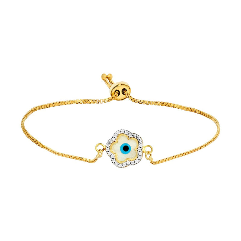 Youngster Bracelet with a Elegant Flower-shaped Evil Eye