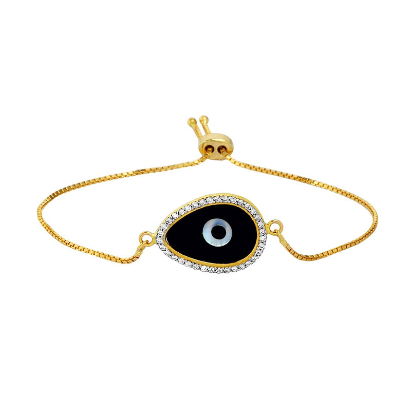 Elegant Youngster Bracelet with a Jet Black Evil Eye