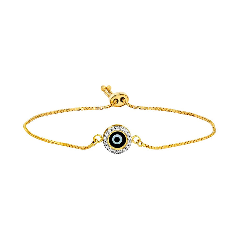 Youngster Bracelet with a Silver & Black Evil Eye