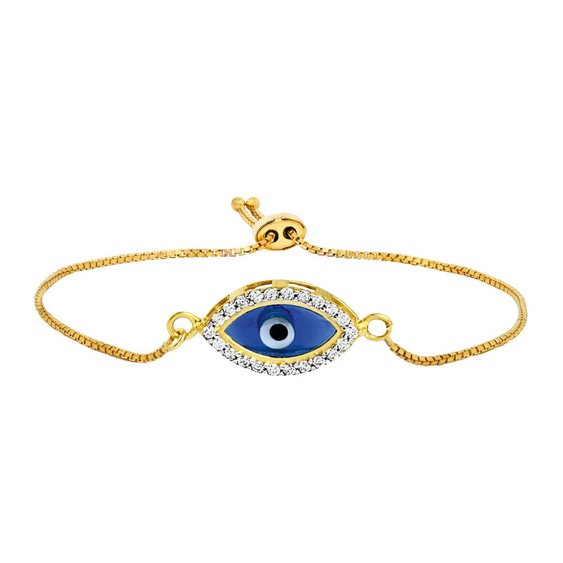 Youngster Bracelet with a Oval-shaped Blue Evil Eye