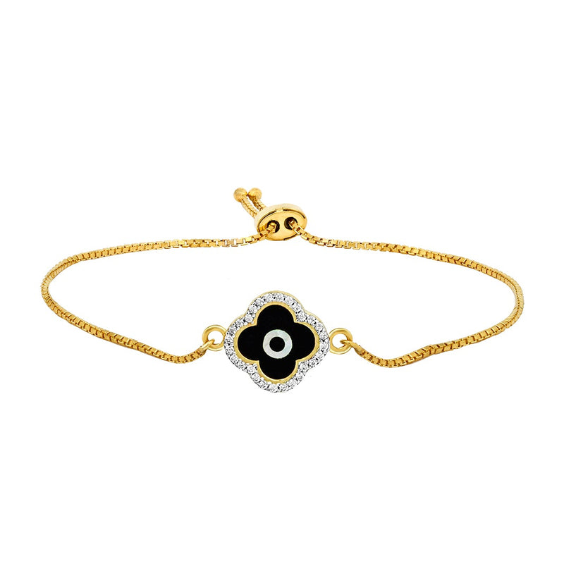 Youngster Bracelet with a Black & Silver Evil Eye