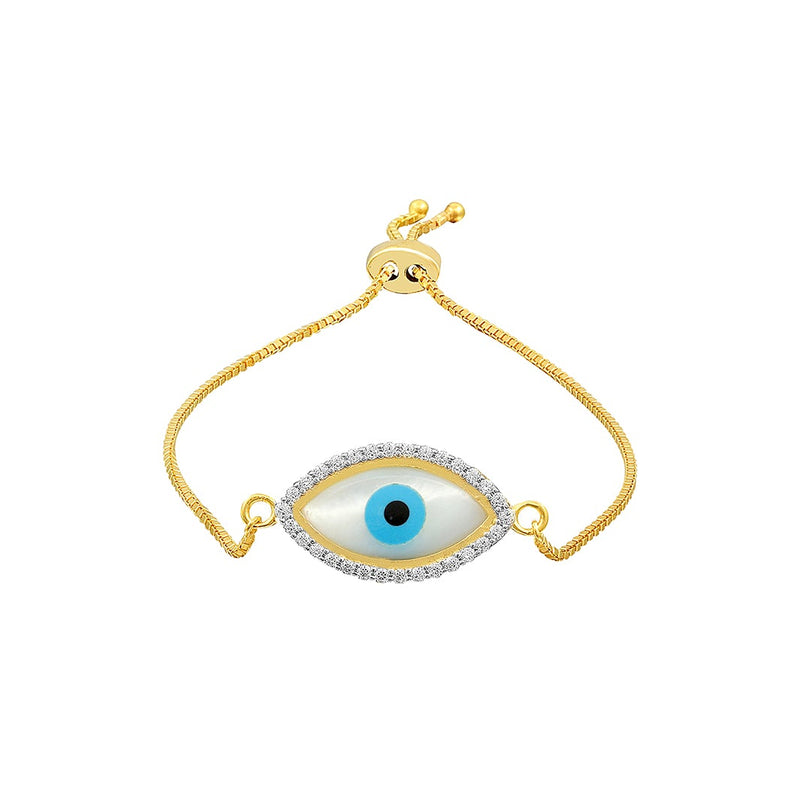 Youngster Bracelet with a Silver Oval-shaped Evil Eye