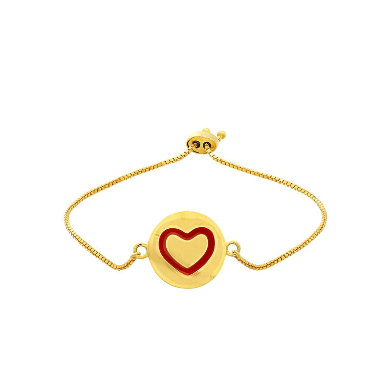 Elegant Youngster Bracelet with a Pretty Red Heart Charm