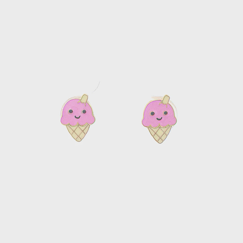 Cute Pink Ice cream Kids Earrings